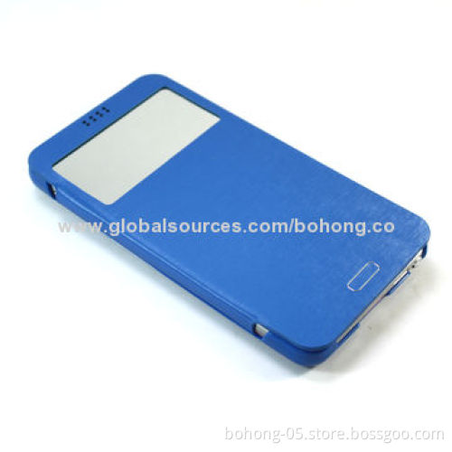 Folio Cases for Samsung N9000, Original Laminated PU Grain with Drawing Line Grain PC Bottom Mirror